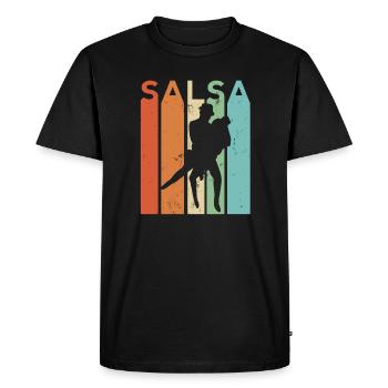 Salsa Retro Vintage Dance Cumbia Music Latin - Men's Premium Organic T-Shirt - black - Front - Nico (187cm)