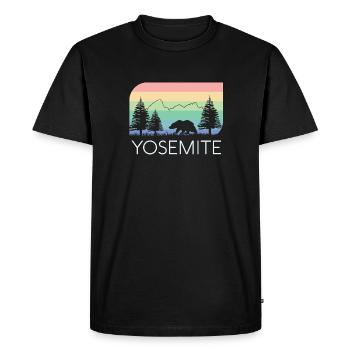 Yosemite California National Park Retro Vintage - Men's Premium Organic T-Shirt - black - Front - Nico (187cm)