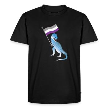 Asexual Flag Dinosaur LGBTQIA Pride LGBT - Men's Premium Organic T-Shirt - black - Front - Nico (187cm)