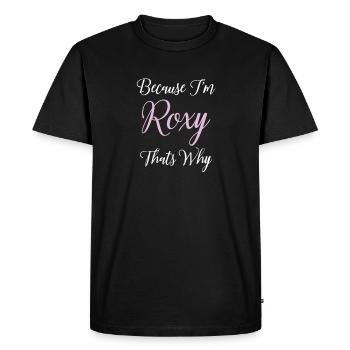 Roxy personnalisé nom cadeau femme fille rose c'est - T-shirt Premium bio Homme - noir - Devant - Nico (187cm)