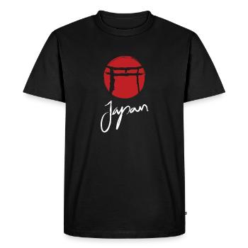 Japan Shirt Torii Gate Pagoda Red Imperial - Men's Premium Organic T-Shirt - black - Front - Nico (187cm)
