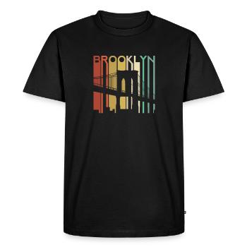 Brooklyn Bridge New York Retro Vintage Urban - Men's Premium Organic T-Shirt - black - Front - Nico (187cm)