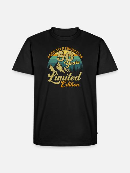 50e anniversaire cadeau rétro 50 ans - T-shirt Premium bio Homme - noir