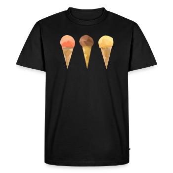Low Poly Icecream - T-shirt Premium bio Homme - noir - Devant - Nico (187cm)
