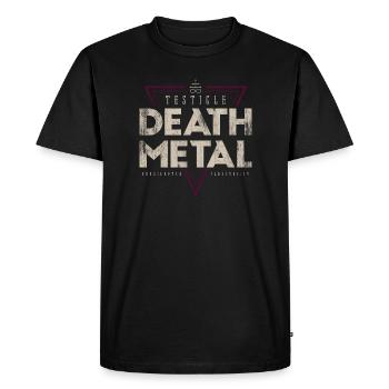 Testicle Death Metal Vintage - Männer Premium Bio T-Shirt - Schwarz - Vorne - Nico (187cm)