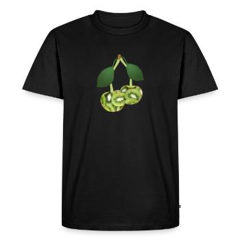 Kiwi cerises conception fruitée idée cadeau - T-shirt Premium bio Homme - noir - Devant - Nico (187cm)