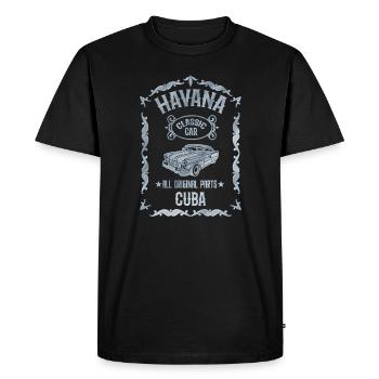 Voiture classique Cuba La Havane Voiture classique - T-shirt Premium bio Homme - noir - Devant - Nico (187cm)