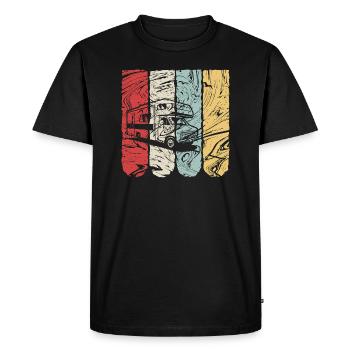 Camping-car Trekking Camping Rétro Cadeau - T-shirt Premium bio Homme - noir - Devant - Nico (187cm)