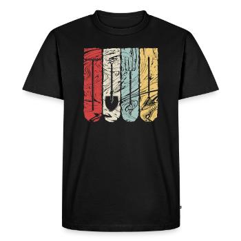 Outil de râteau fermier rétro Vintage fermier - T-shirt Premium bio Homme - noir - Devant - Nico (187cm)