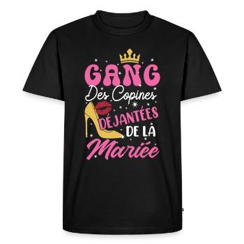 Gang copines EVJF Team de la mariée Equipe Mariée - T-shirt Premium bio Homme - noir - Devant - Nico (187cm)