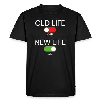 Old Life - New Life - Motivation - T-shirt Premium bio Homme - noir - Devant - Nico (187cm)