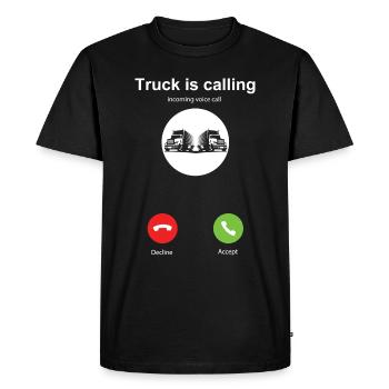 Mon camion appelle les chauffeurs routiers les chauffeurs routiers - T-shirt Premium bio Homme - noir - Devant - Nico (187cm)