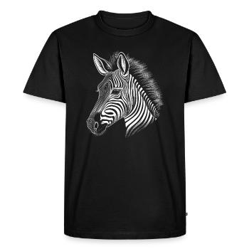 Zèbre - T-shirt Premium bio Homme - noir - Devant - Nico (187cm)