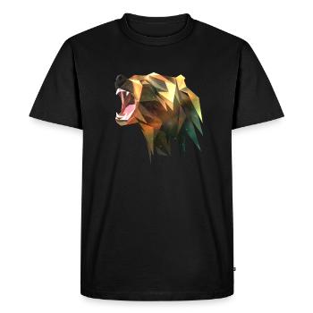 Ours origami - T-shirt Premium bio Homme - noir - Devant - Nico (187cm)