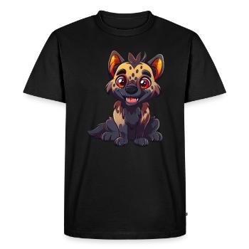Enchanting Cute Hyena Comic Cartoon Style - Men's Premium Organic T-Shirt - black - Front - Nico (187cm)