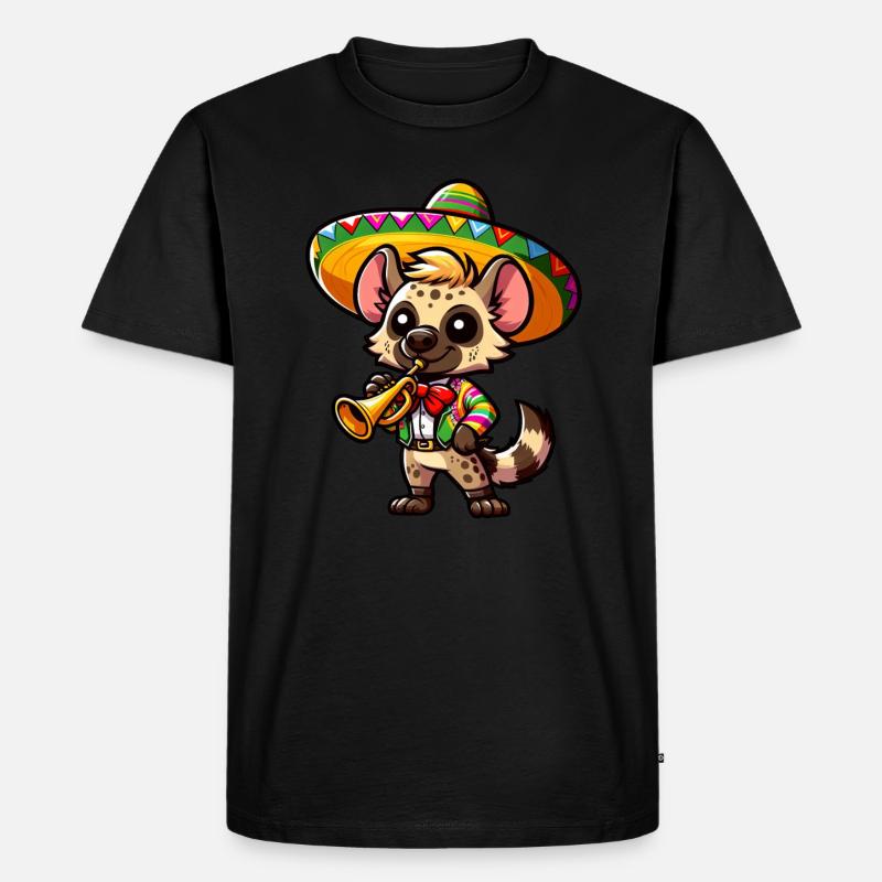 Cinco de Mayo Hyäne Trompeter - Männer Premium Bio T-Shirt - Schwarz