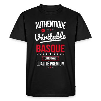Authentique et véritable Basque - Original - T-shirt Premium bio Homme - noir - Devant - Nico (187cm)