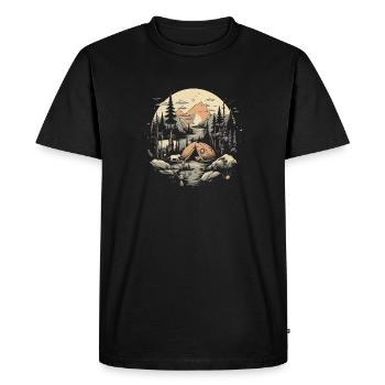 Outdoor Camping Forest - Men's Premium Organic T-Shirt - black - Front - Nico (187cm)