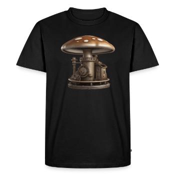 Steampunk champignon cèpes nature automne chanterelle - T-shirt Premium bio Homme - noir - Devant - Nico (187cm)