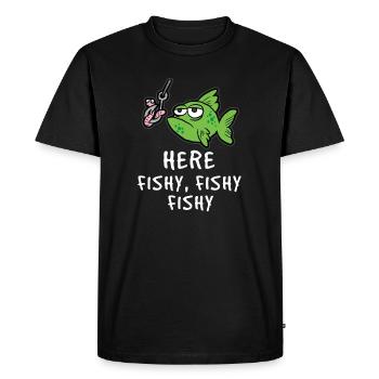 Angeln - Männer Premium Bio T-Shirt - Schwarz - Vorne - Nico (187cm)