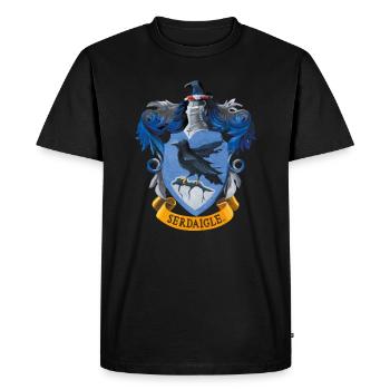 Harry Potter Emblème Serdaigle Peinture - T-shirt Premium bio Homme - noir - Devant - Nico (187cm)