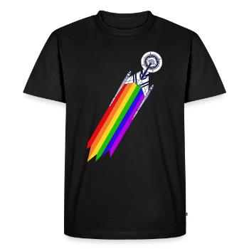 Star Trek Discovery Gay Pride Flug - Männer Premium Bio T-Shirt - Schwarz - Vorne - Nico (187cm)