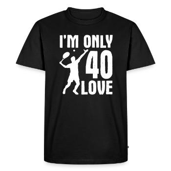 I am only 40 Love Tennis Spruch - Männer Premium Bio T-Shirt - Schwarz - Vorne - Nico (187cm)