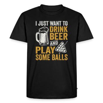 Billard Joueur de billard Buvez de la bière - T-shirt Premium bio Homme - noir - Devant - Nico (187cm)