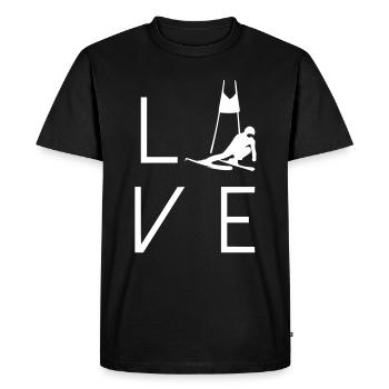 Love Ski Slalom - Men's Premium Organic T-Shirt - black - Front - Nico (187cm)