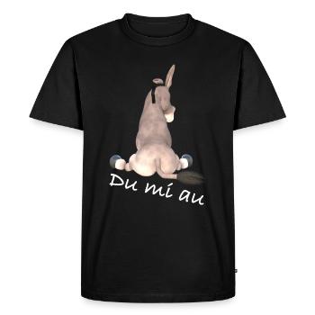 Du mi au, Witzig, Esel, schwäbisch - Männer Premium Bio T-Shirt - Schwarz - Vorne - Nico (187cm)
