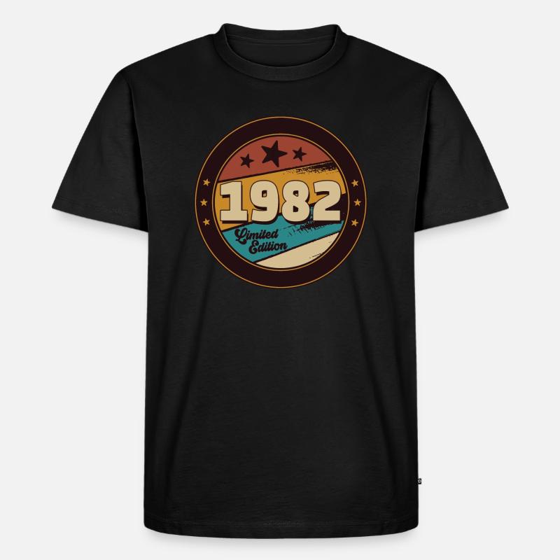 1982 - Männer Premium Bio T-Shirt - Schwarz