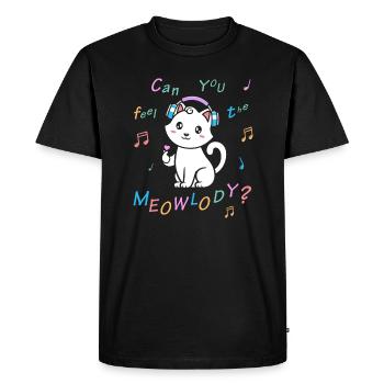 Kawaii Cat Meolwody Music - Men's Premium Organic T-Shirt - black - Front - Nico (187cm)