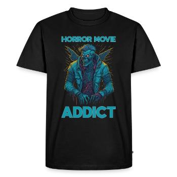 Horror Movie Addict - Zombie Illustration - Men's Premium Organic T-Shirt - black - Front - Nico (187cm)