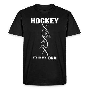 Hockey sur gazon Joueur de hockey « Hockey DNA » - T-shirt Premium bio Homme - noir - Devant - Nico (187cm)