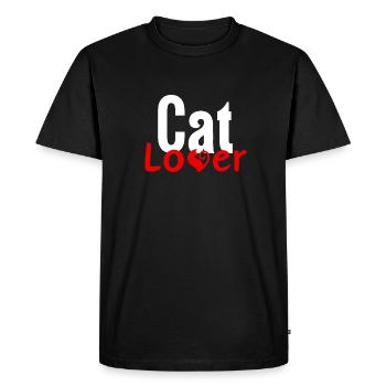 L’amour des chats - T-shirt Premium bio Homme - noir - Devant - Nico (187cm)