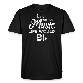 Sans musique, la vie serait plate - T-shirt Premium bio Homme - noir - Devant - Nico (187cm)