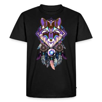 Dream Catcher Wolf - Men's Premium Organic T-Shirt - black - Front - Nico (187cm)