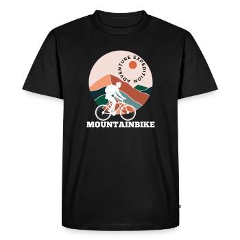 Expédition d’aventure en VTT - T-shirt Premium bio Homme - noir - Devant - Nico (187cm)