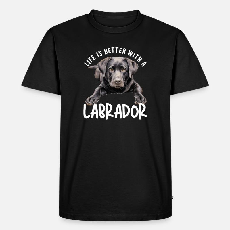 Labrador - Männer Premium Bio T-Shirt - Schwarz