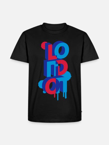 London in 3D letters - Men's Premium Organic T-Shirt - black