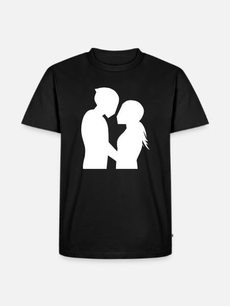 Bikercouple love moto couple couple câlin - T-shirt Premium bio Homme - noir