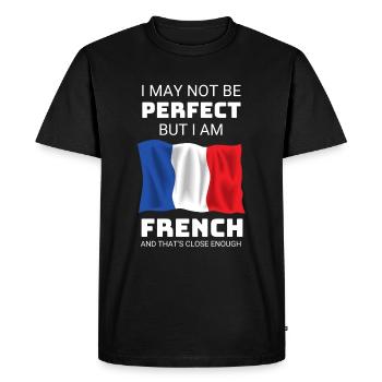 Je ne suis peut-être pas parfait, mais je suis français - T-shirt Premium bio Homme - noir - Devant - Nico (187cm)