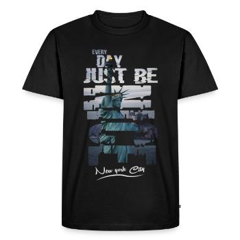 Ville de New York - T-shirt Premium bio Homme - noir - Devant - Nico (187cm)