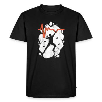 Climbing Bouldering Boulder mountaineers Climbers - Men's Premium Organic T-Shirt - black - Front - Nico (187cm)