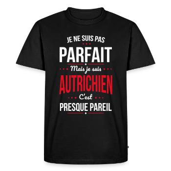 Je ne suis pas parfait mais je suis Autrichien - T-shirt Premium bio Homme - noir - Devant - Nico (187cm)