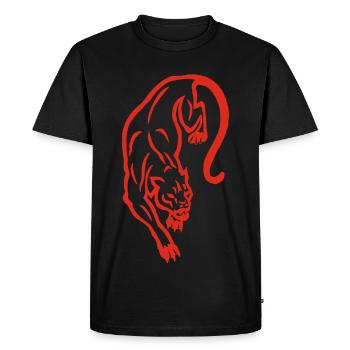 Red panther silhouette - Men's Premium Organic T-Shirt - black - Front - Nico (187cm)