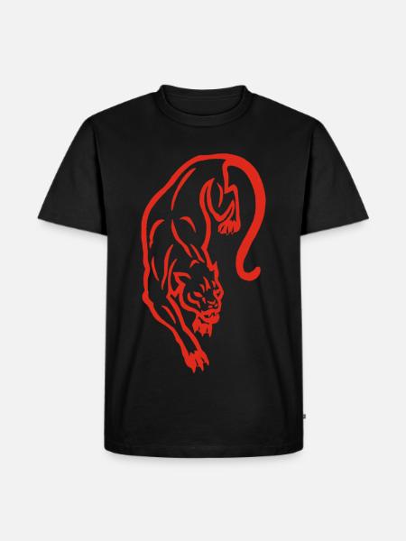 Red panther silhouette - Men's Premium Organic T-Shirt - black
