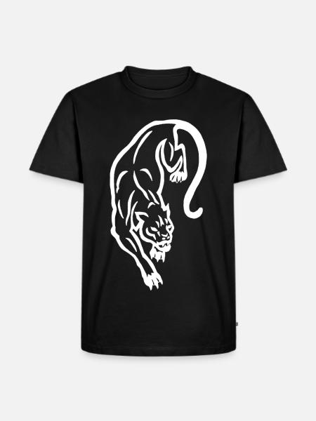 Weiße Panther-Silhouette - Männer Premium Bio T-Shirt - Schwarz