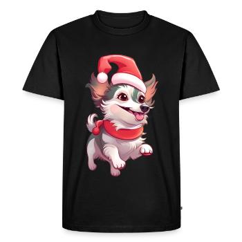 Délice de patte de Noël - T-shirt Premium bio Homme - noir - Devant - Nico (187cm)