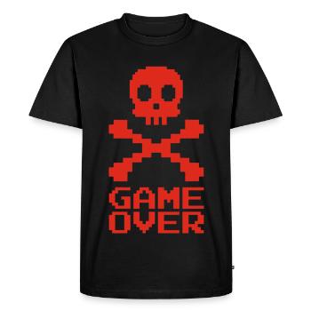 Fin de partie (rouge) - T-shirt Premium bio Homme - noir - Devant - Nico (187cm)